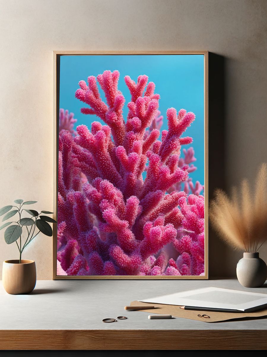 Vibrant Coral Reef — Nature Print. — room view 2