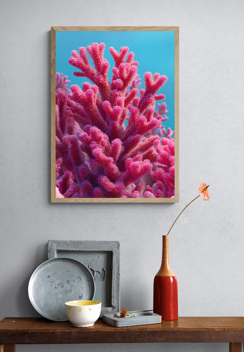 Vibrant Coral Reef — Nature Print. — room view 3