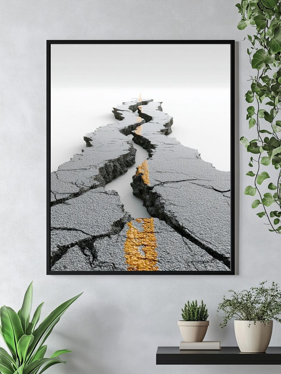 Cracked Roadway Perspective Print. — room view 4