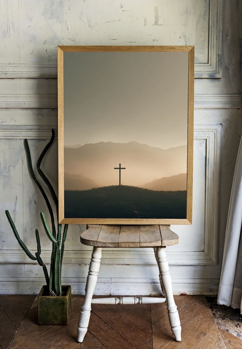 Cross at Dawn Photography Poster. room preview