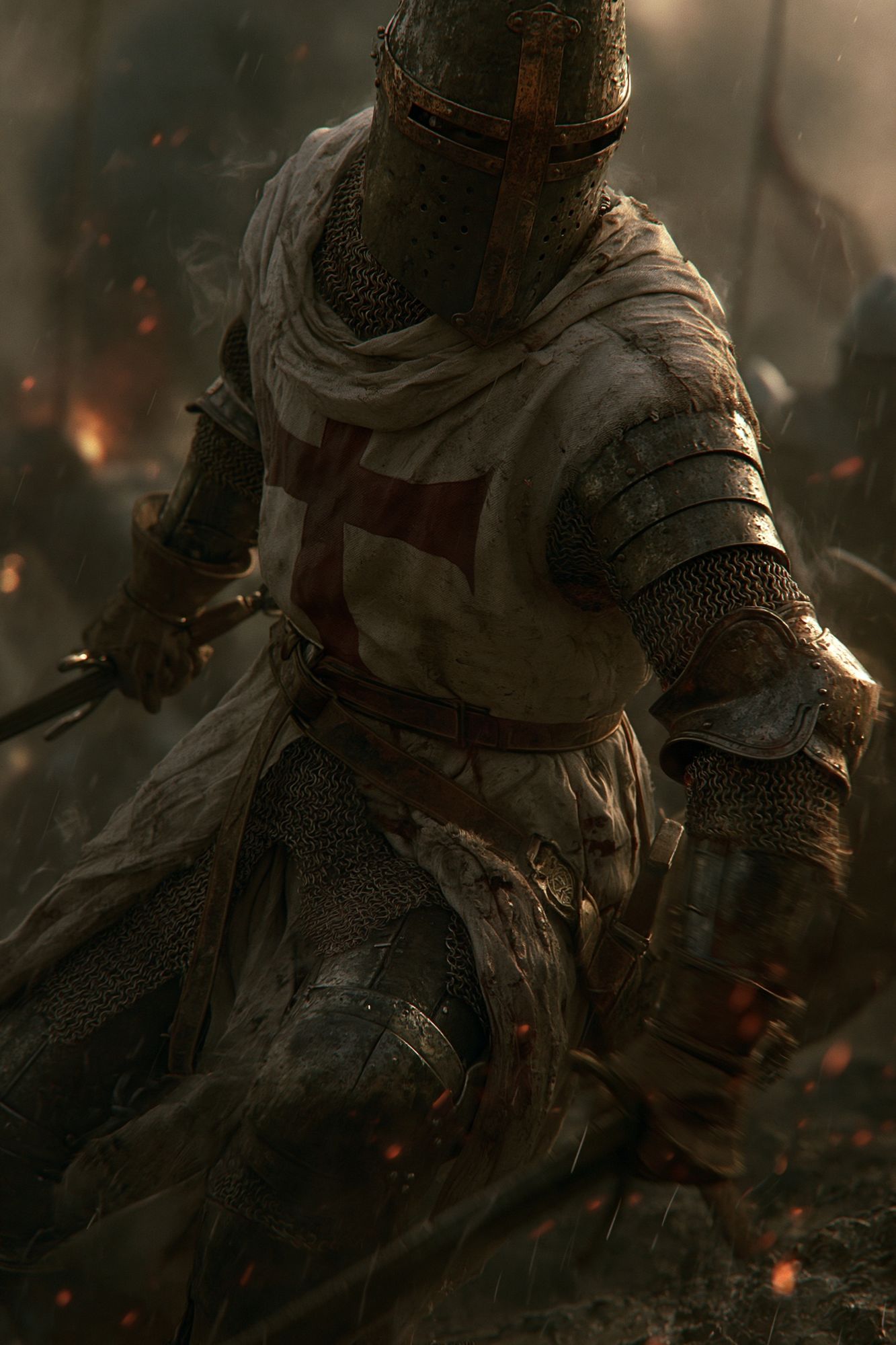 Crusader Knight Digital Art Poster. poster — illustration art