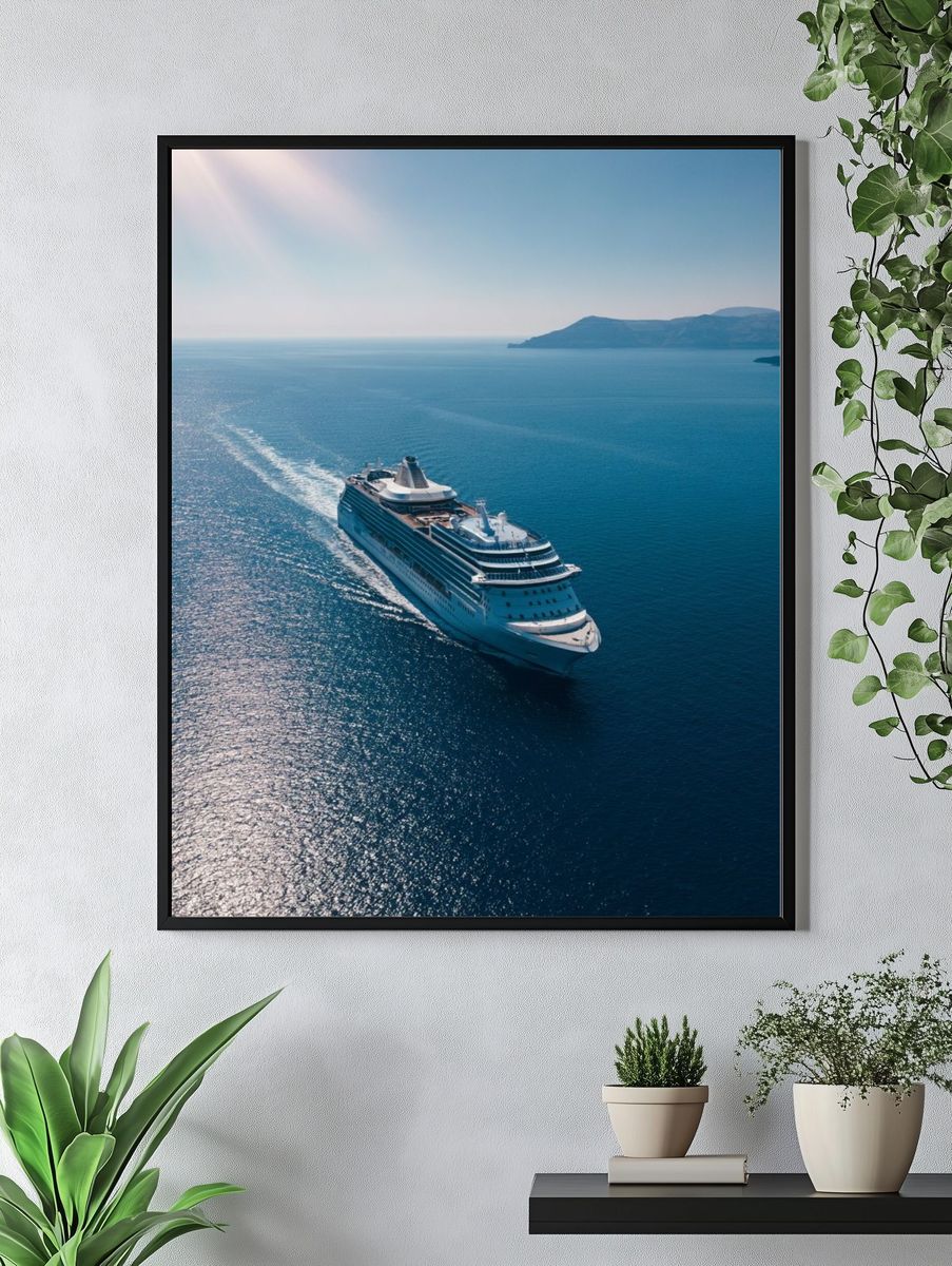 Cruise Ship at Sea Photography Poster. — room view 4
