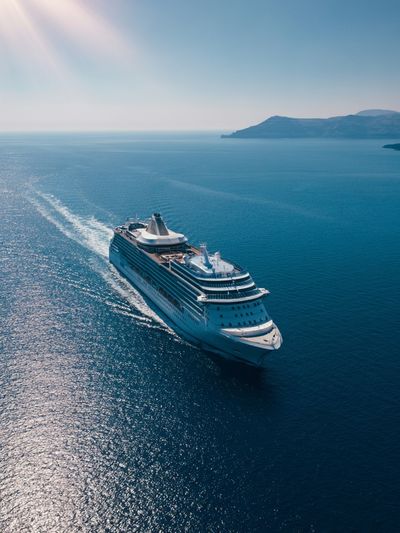 Cruise Ship at Sea Photography Poster. poster print