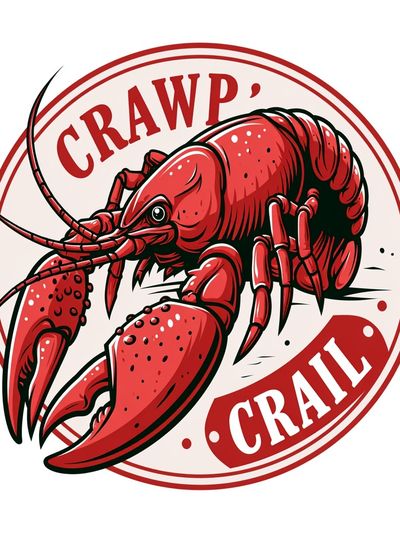Crawfish Retro Illustration Poster. poster print