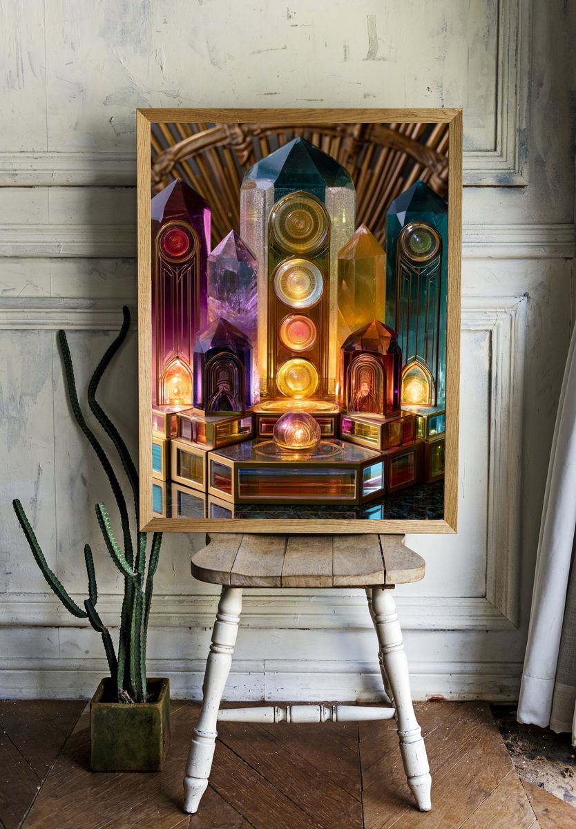 Crystal Prism Shrine Illustration Print. — room view 1