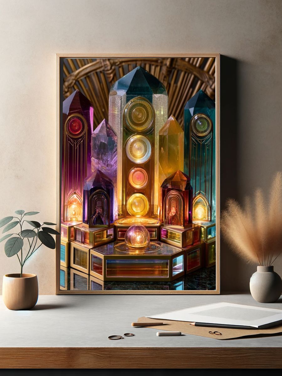 Crystal Prism Shrine Illustration Print. — room view 2