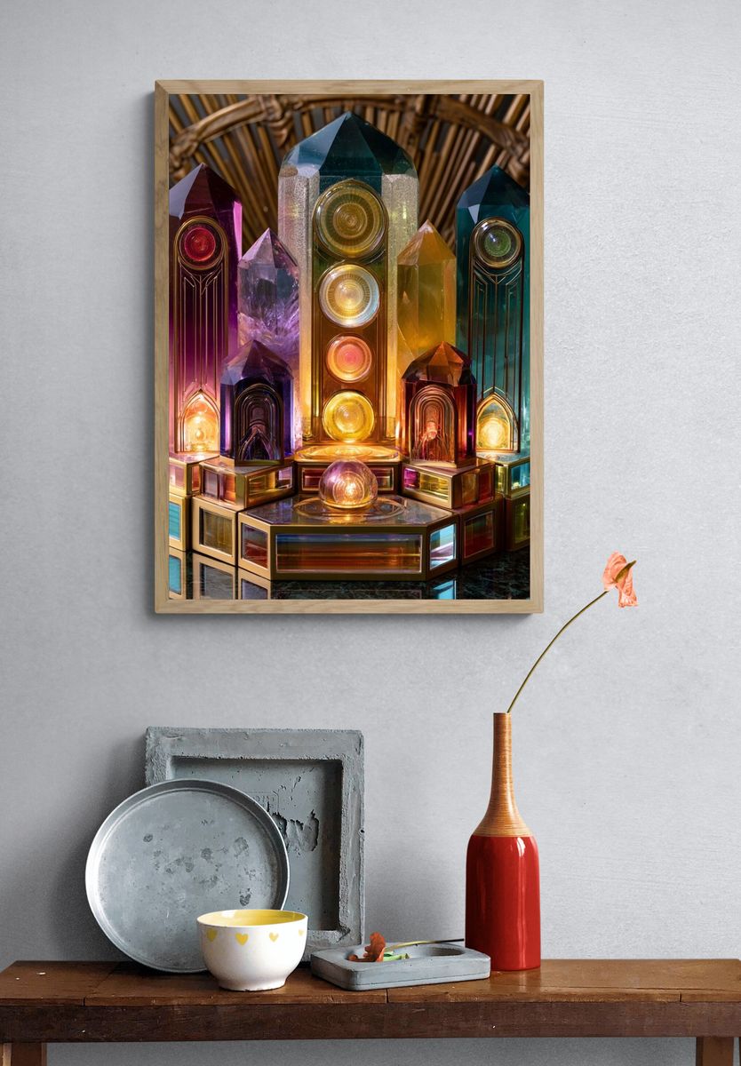 Crystal Prism Shrine Illustration Print. — room view 3