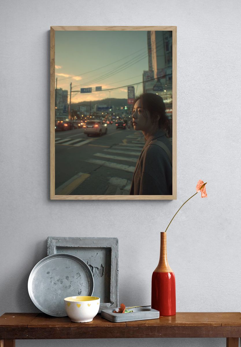City Street at Dusk — Photography Print. — room view 3