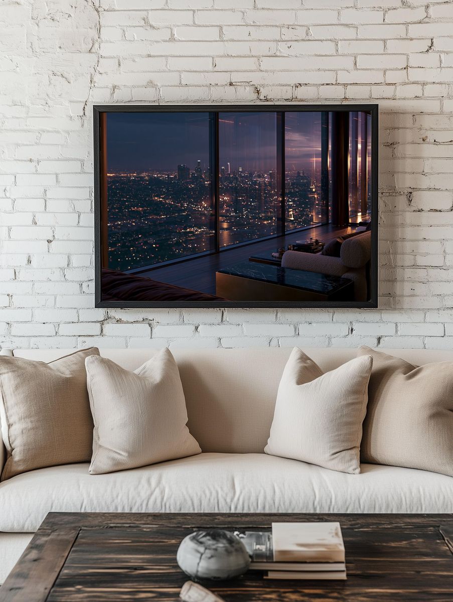 City Skyline at Dusk Photography Poster. room preview