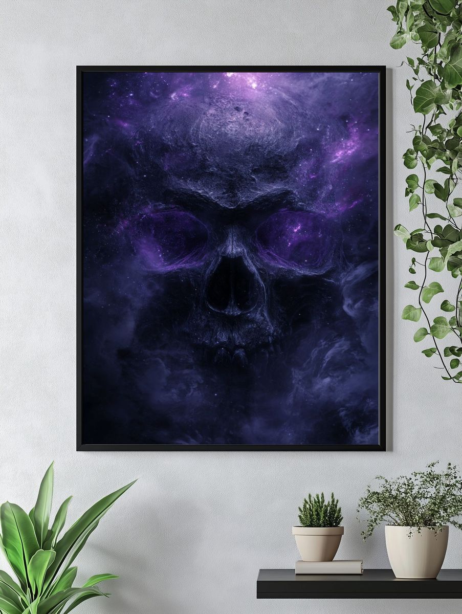 Cosmic Skull Digital Art Poster. — room view 4