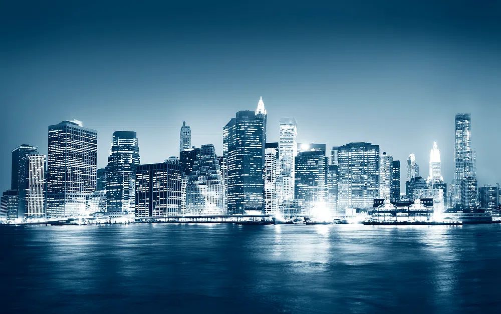 City Skyline at Night — Photography Print. poster detail