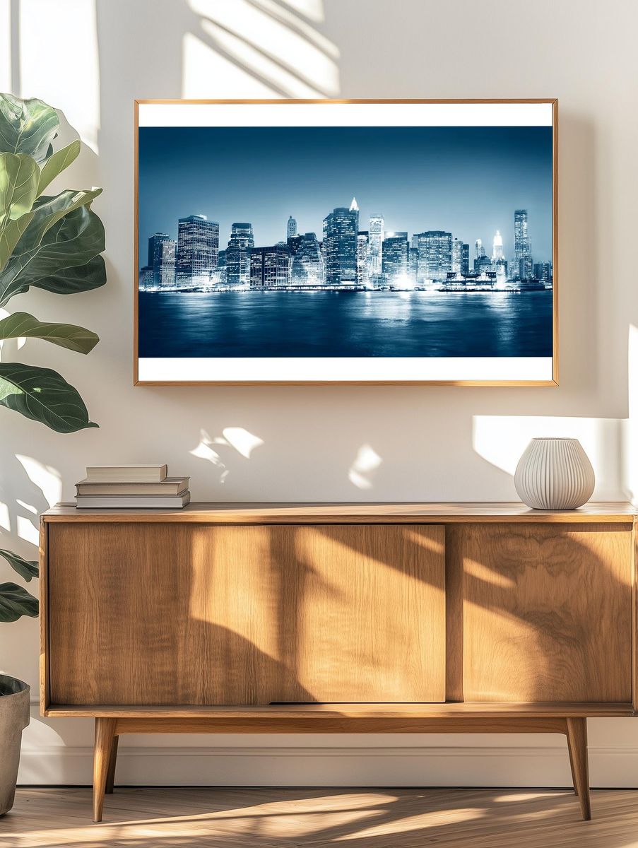 City Skyline at Night — Photography Print. — room view 3