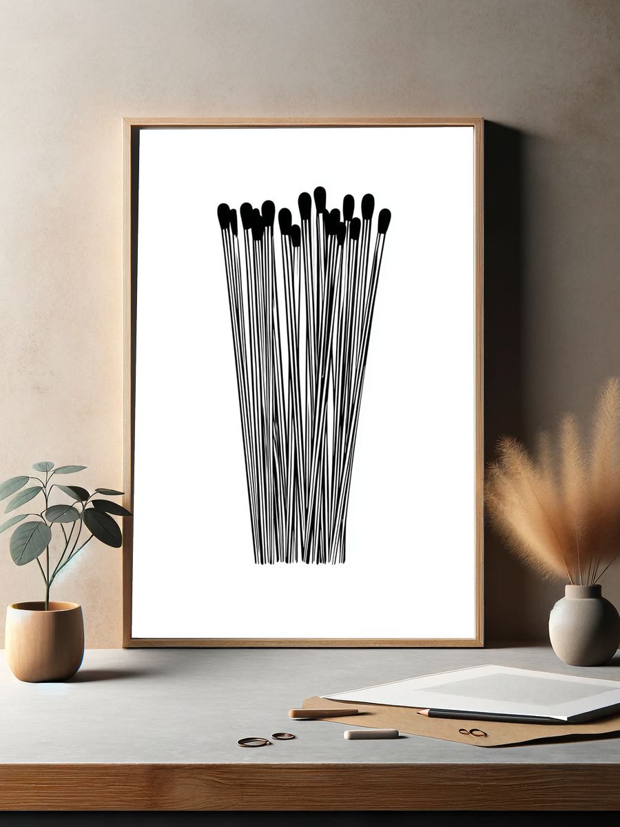 Cotton Swabs — Minimalist Print. — room view 2