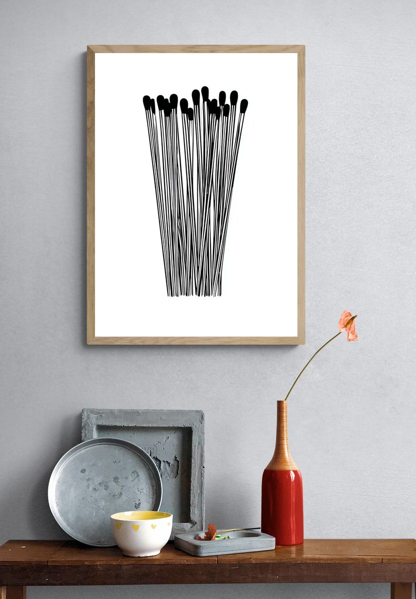 Cotton Swabs — Minimalist Print. — room view 3
