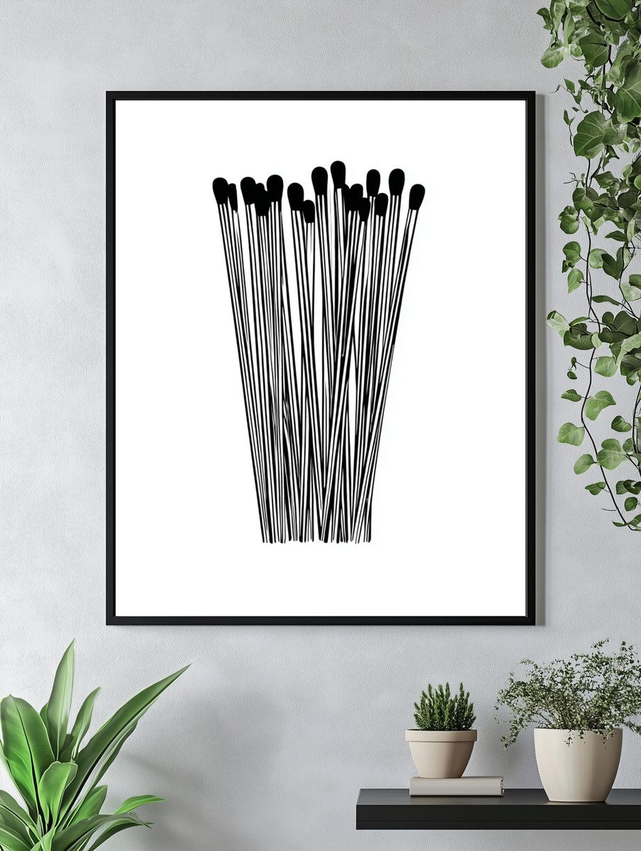 Cotton Swabs — Minimalist Print. — room view 4