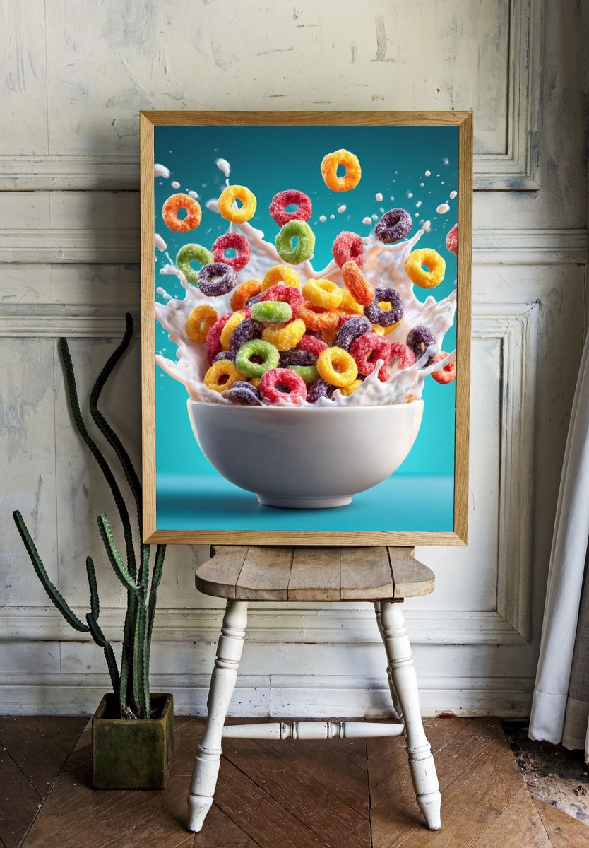 Colorful Cereal Splash Poster room preview