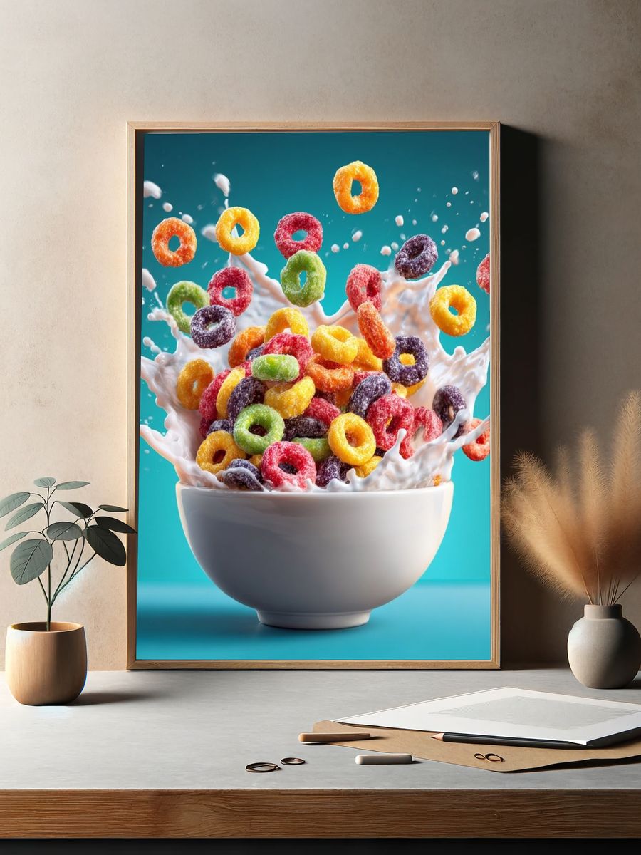 Colorful Cereal Splash Poster. — room view 2