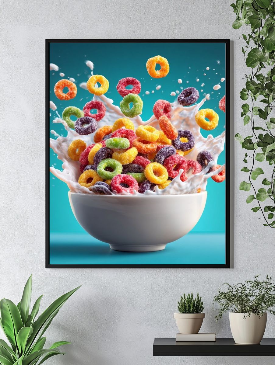 Colorful Cereal Splash Poster. — room view 4