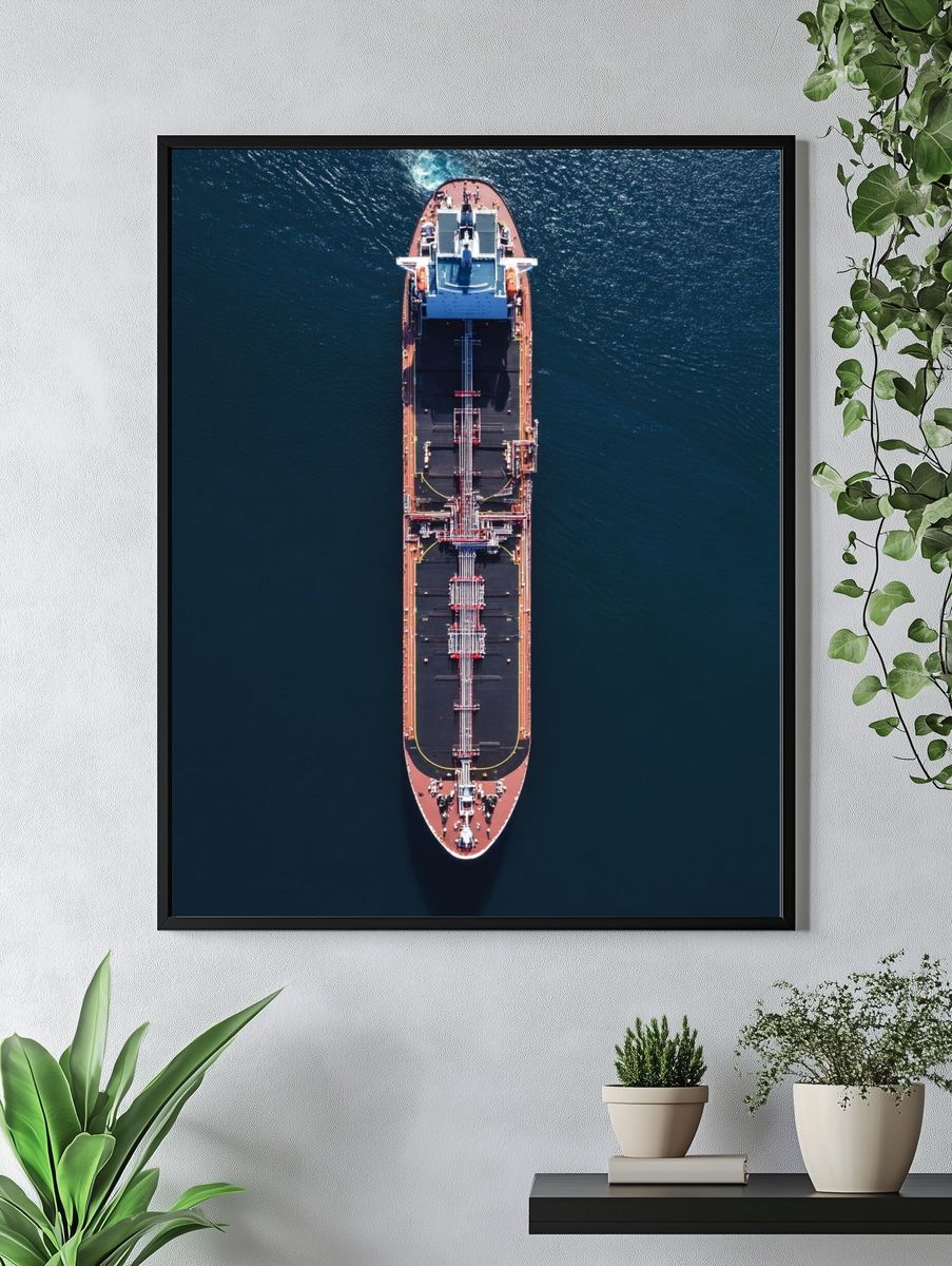 Cargo Ship Aerial View Poster. — room view 4