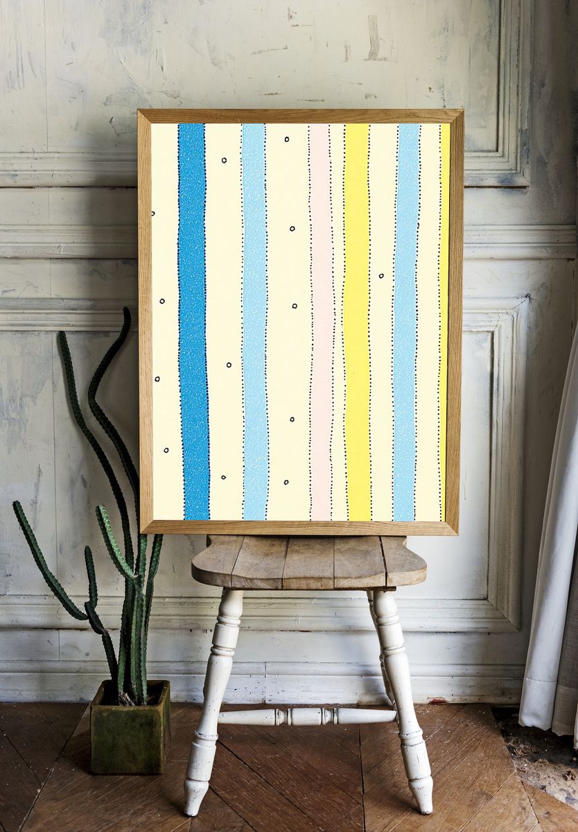 Colorful Striped Pattern Poster. — room view 1