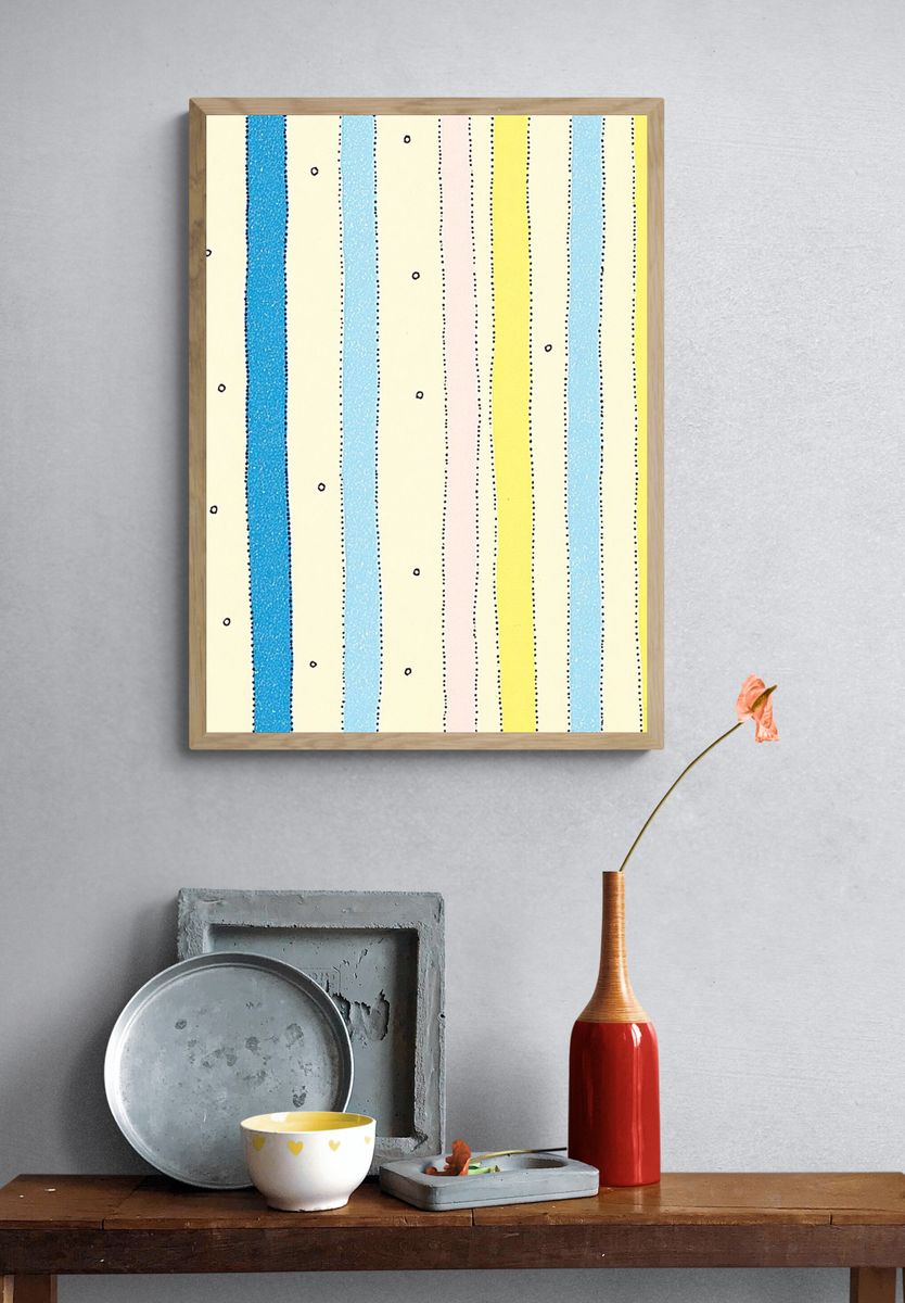 Colorful Striped Pattern Poster. — room view 3