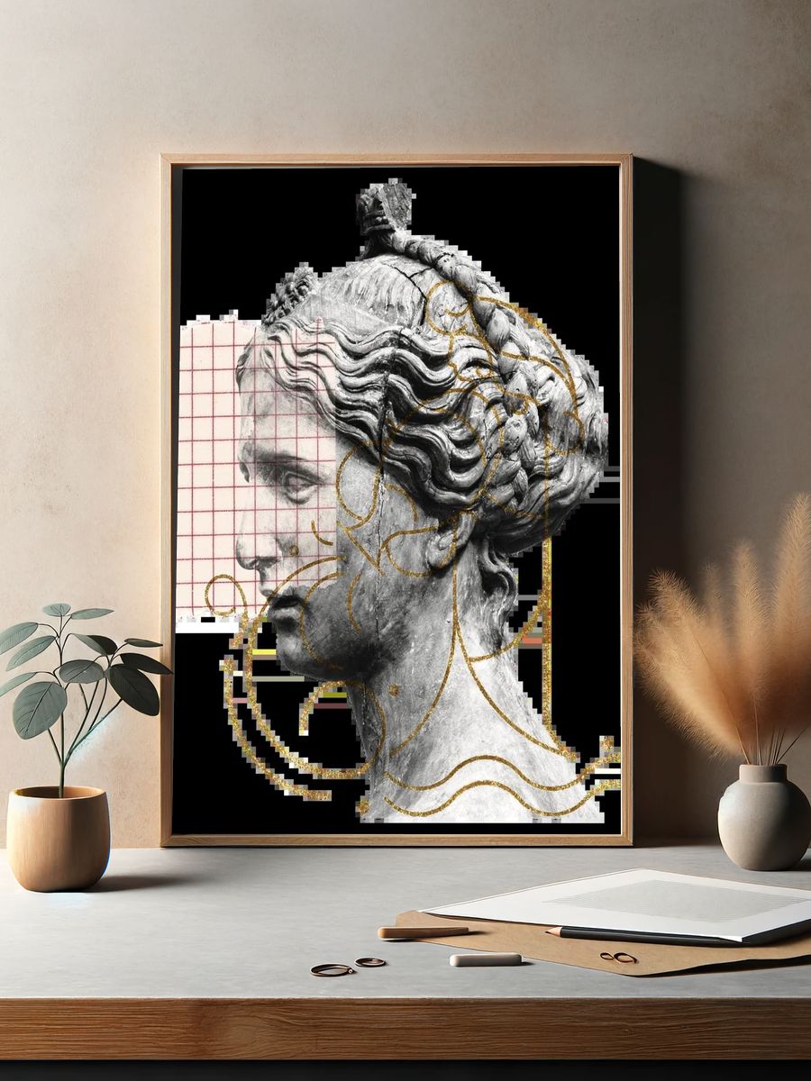 Classical Sculpture — Modern Art Print. — room view 2