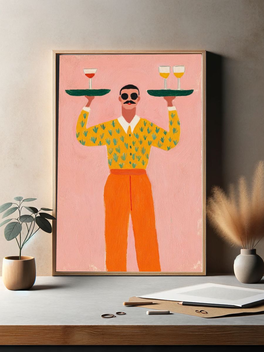 Cocktail Server — Illustration Print. — room view 2