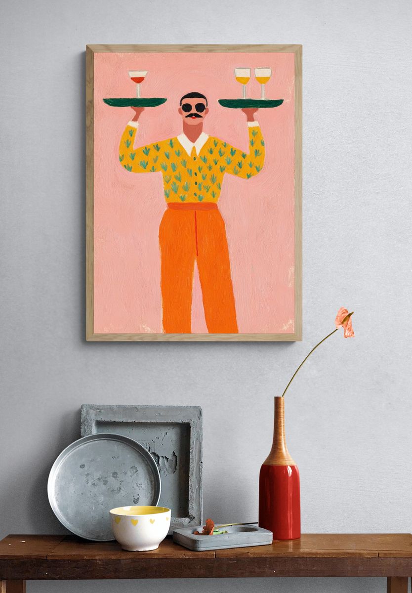 Cocktail Server — Illustration Print. — room view 3