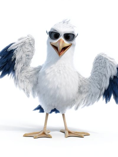 Cool Seagull — Cartoon Print. poster print