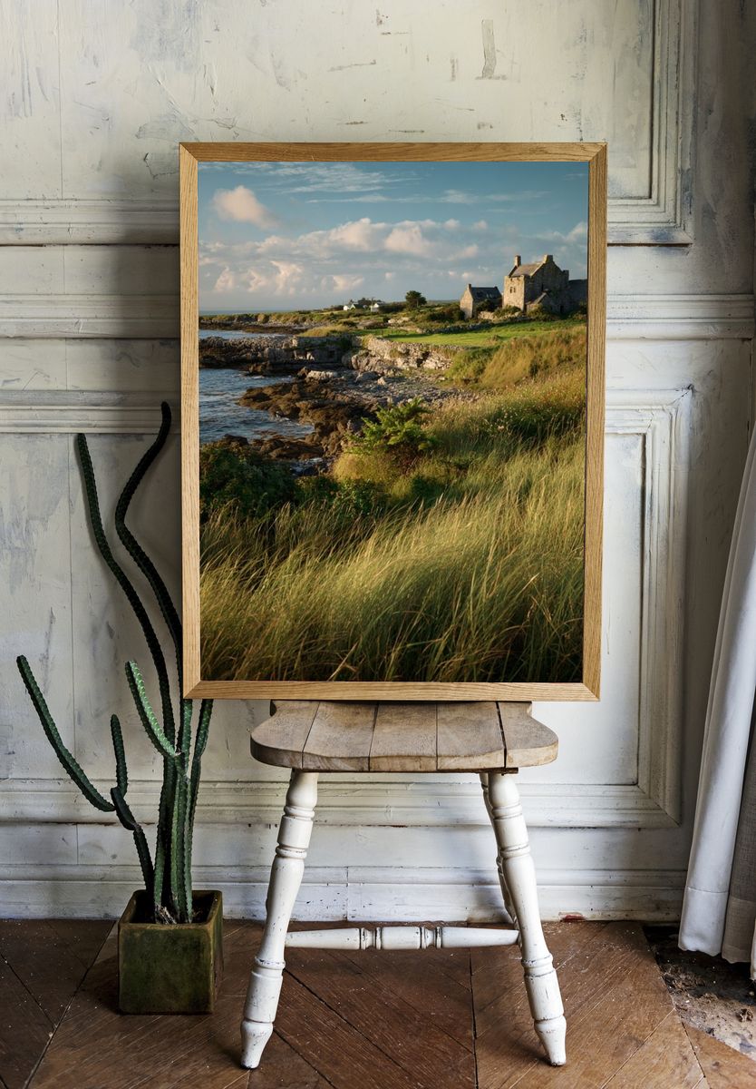 Coastal Ruins at Sunset Poster. — room view 1