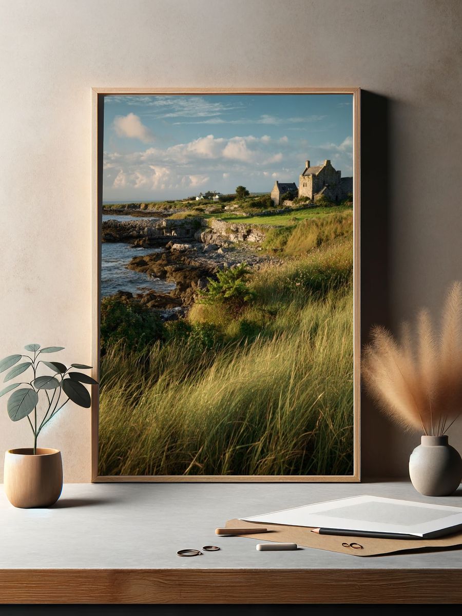 Coastal Ruins at Sunset Poster. — room view 2