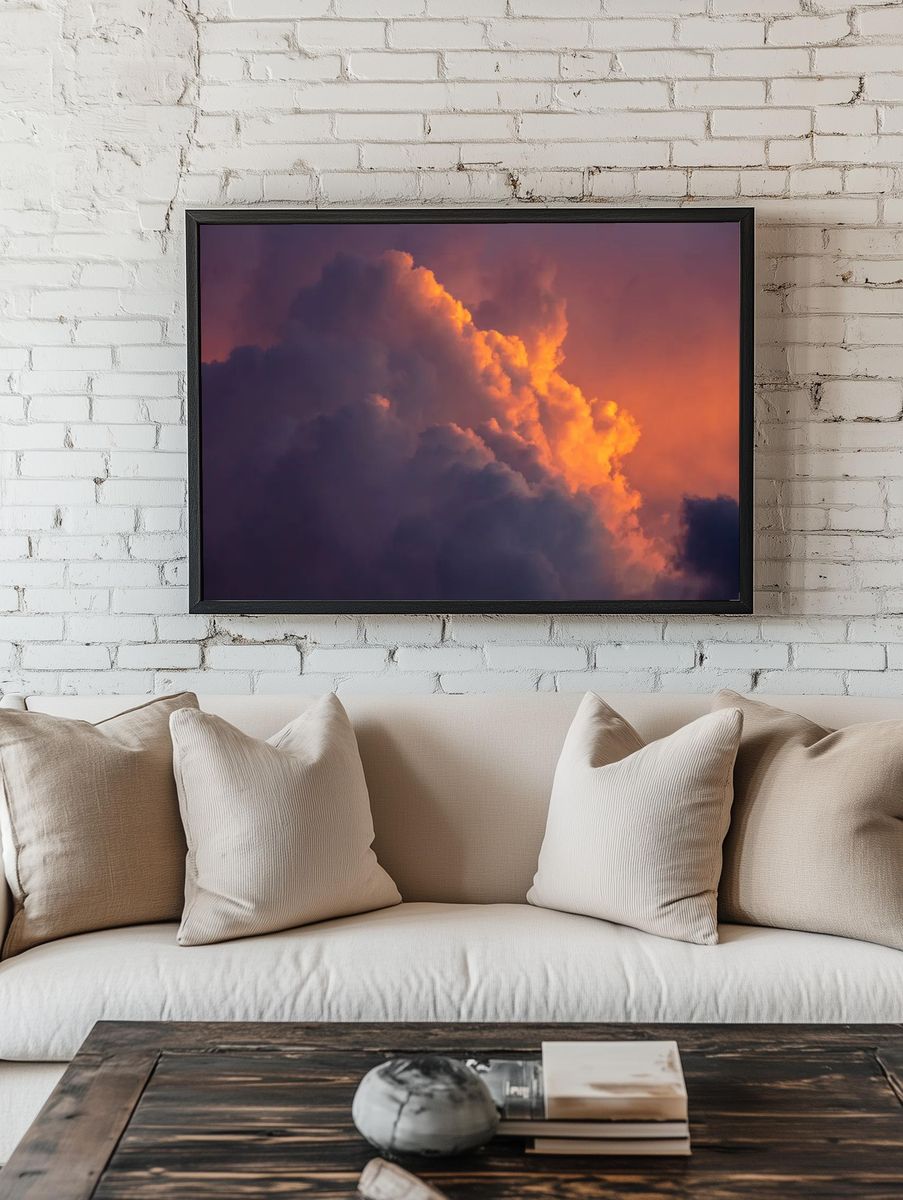 Dramatic Clouds at Sunset Poster. — room view 1