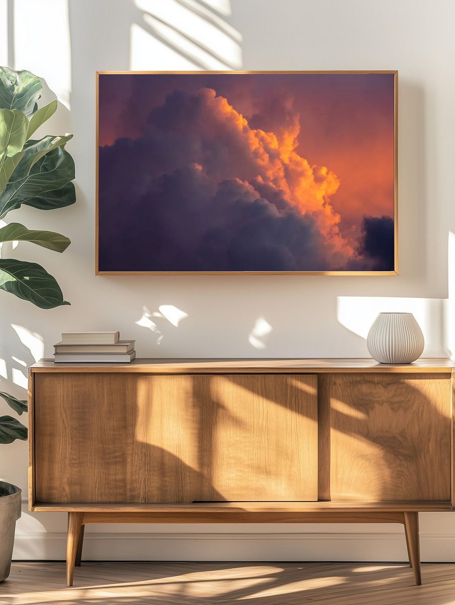 Dramatic Clouds at Sunset Poster. — room view 3