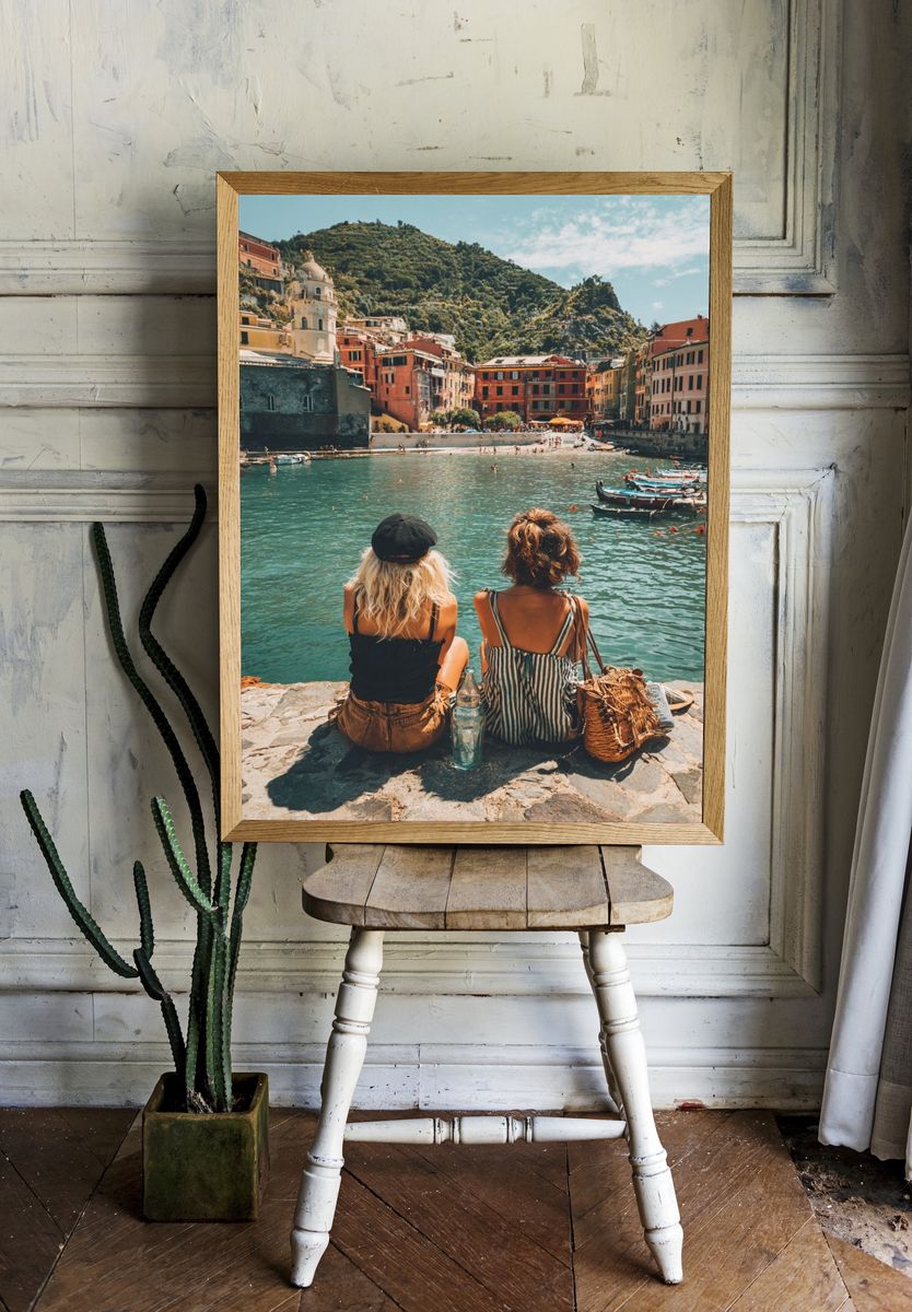 Cinque Terre Harbor View Photography Poster. room preview