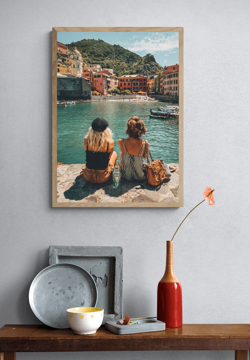 Cinque Terre Harbor View Photography Poster. — room view 3