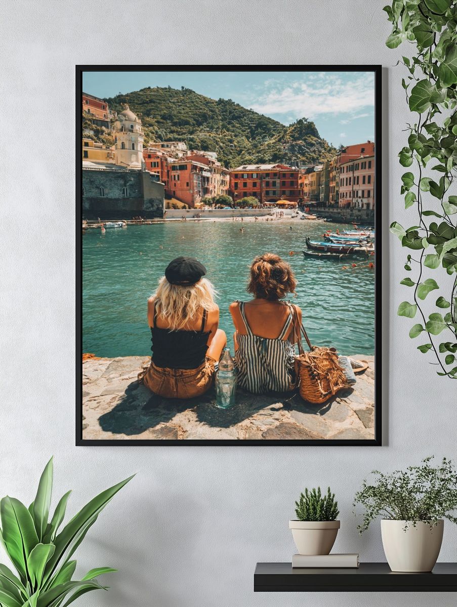 Cinque Terre Harbor View Photography Poster. — room view 4