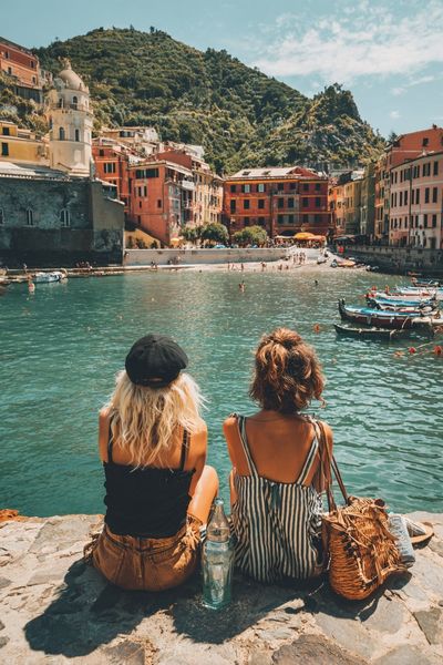 Cinque Terre Harbor View Photography Poster.