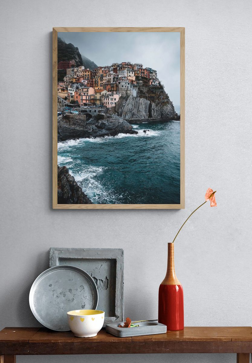 Cinque Terre Cliffside Village Print. — room view 3