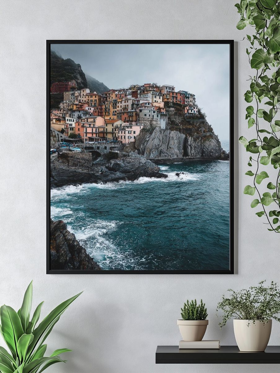 Cinque Terre Cliffside Village Print. — room view 4