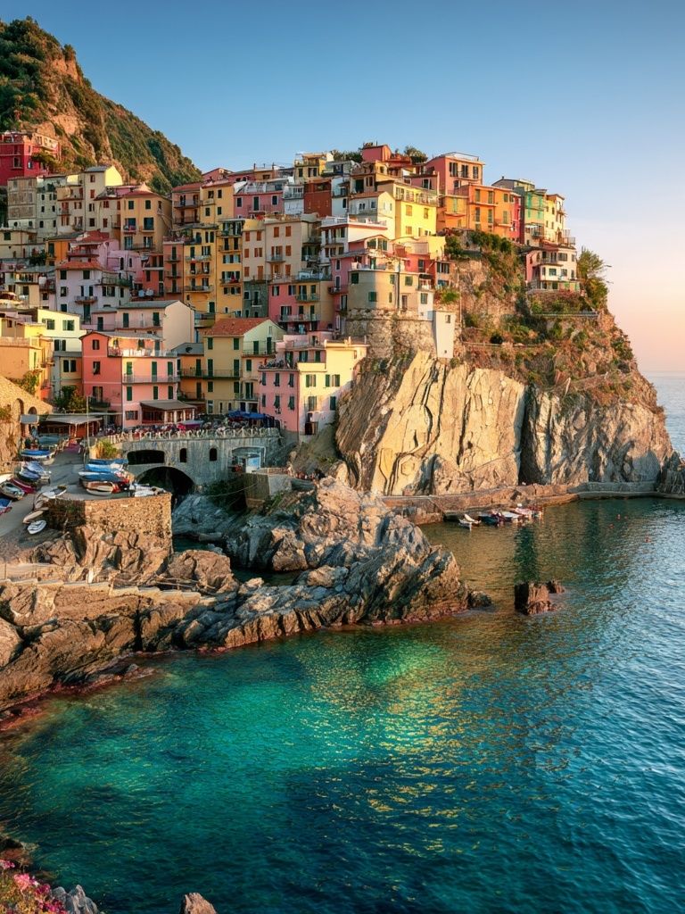Cinque Terre Coastal Village Print. poster — photography art