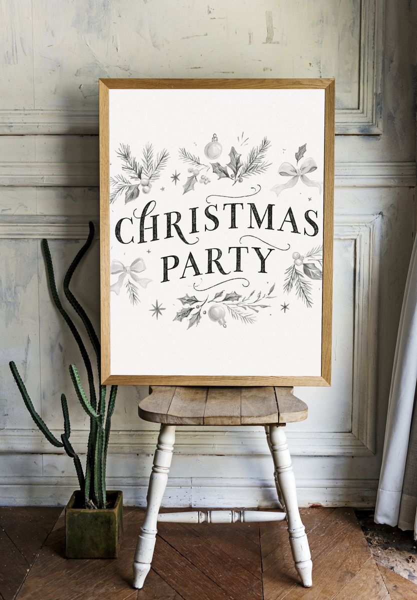 Christmas Party Typography Print. — room view 1