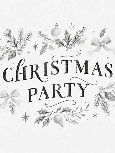 Christmas Party Typography Print. poster