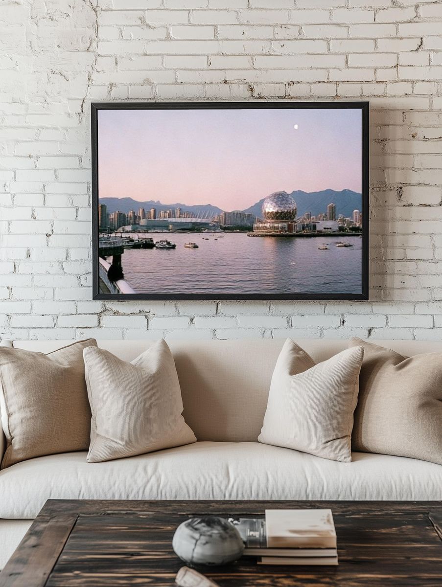 City Harbor at Dusk Photography Poster. — room view 1