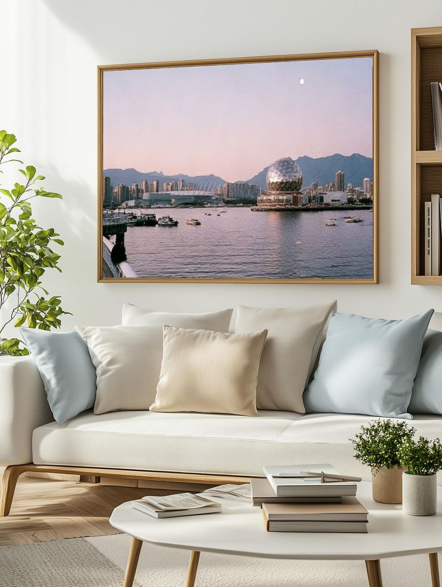 City Harbor at Dusk Photography Poster. — room view 2