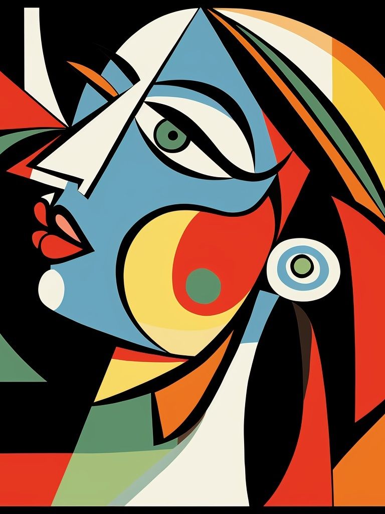 Cubist Face Abstract Print. poster detail