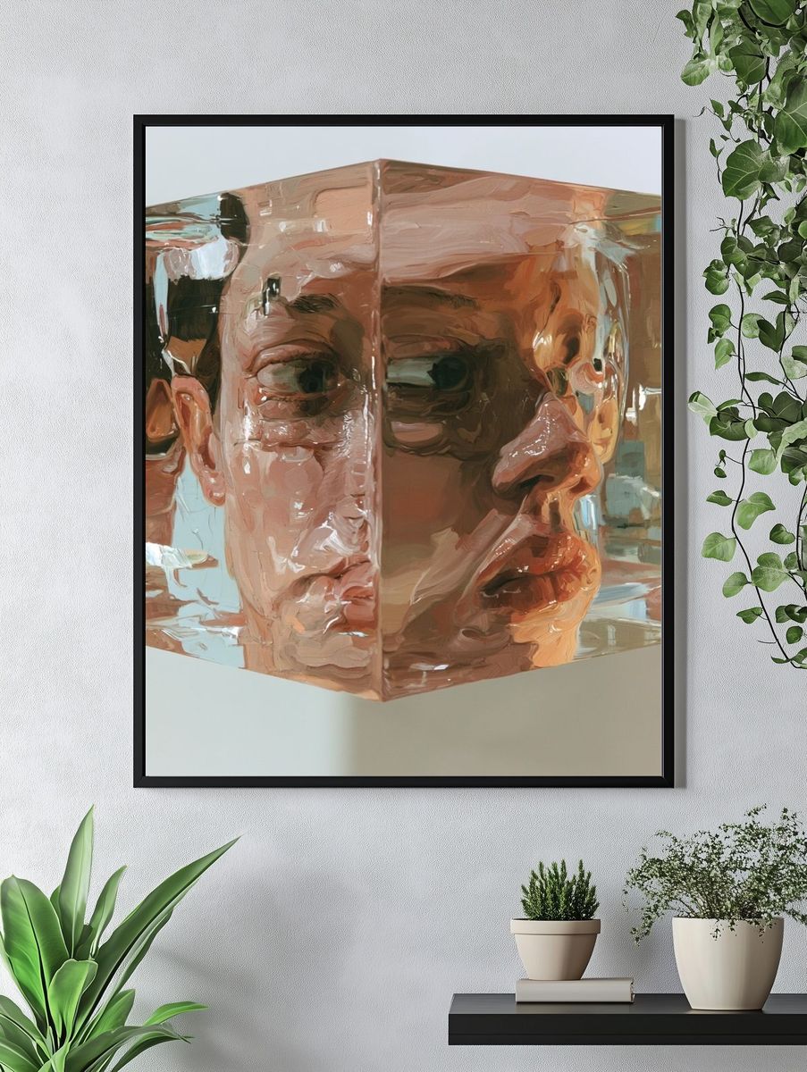 Cubist Face Study Print. — room view 4