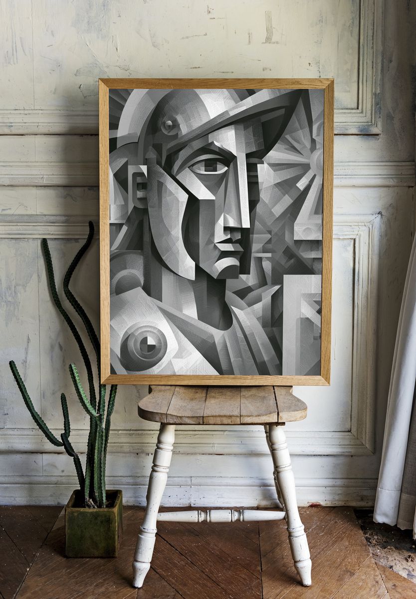 Cubist Face Abstract Poster. room preview