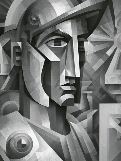 Cubist Face Abstract Poster. poster