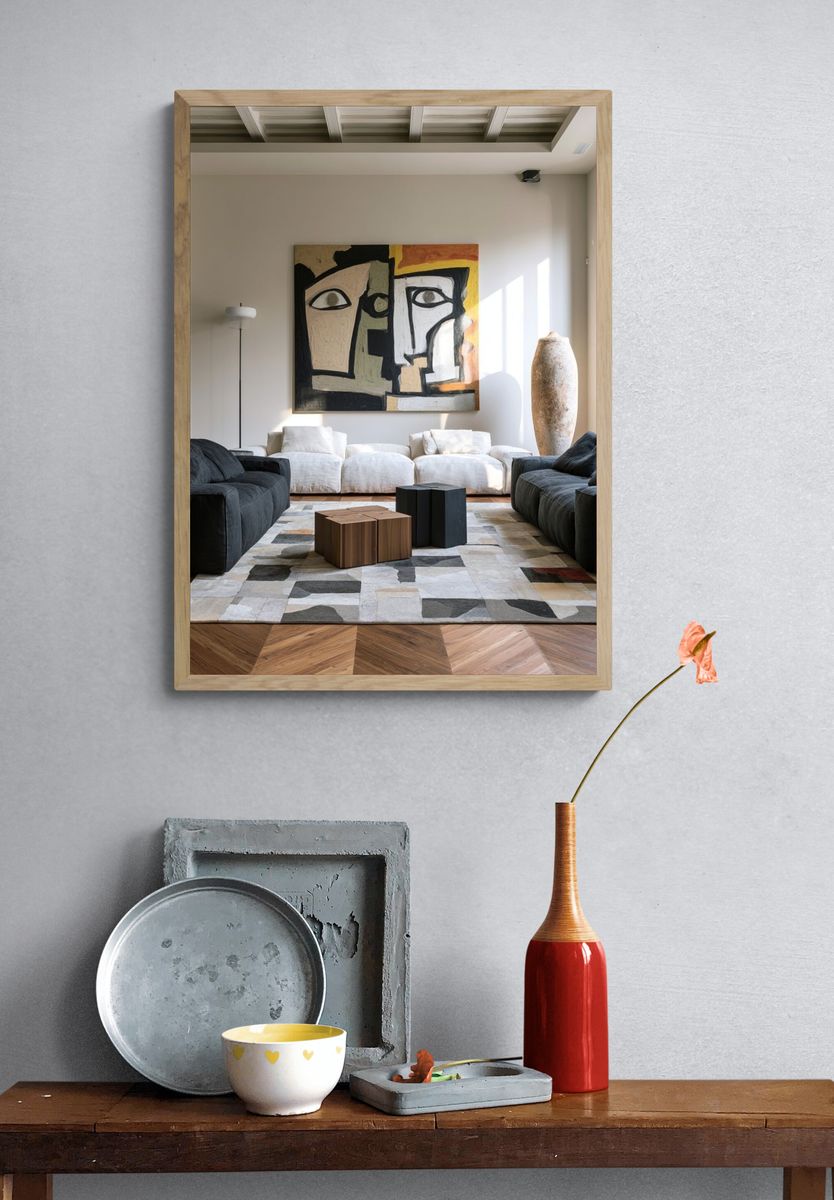 Cubist Face Abstract Poster. — room view 3