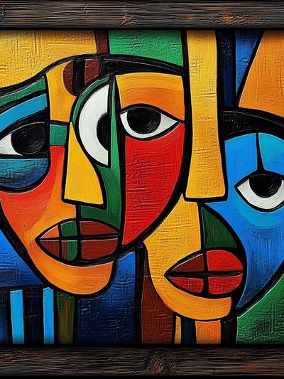 Cubist Faces Fine-Art Poster.